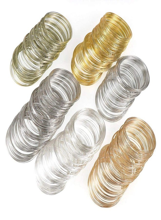 DIY Crafts Pack Of 300 Loop, Color: Silver Ind, Loops Silver Gold Bronze Memory Beading Steel Wire For DIY Jewelry Findings Mul(Pack Of 300 Loop, Color: Silver Ind) - Image 1